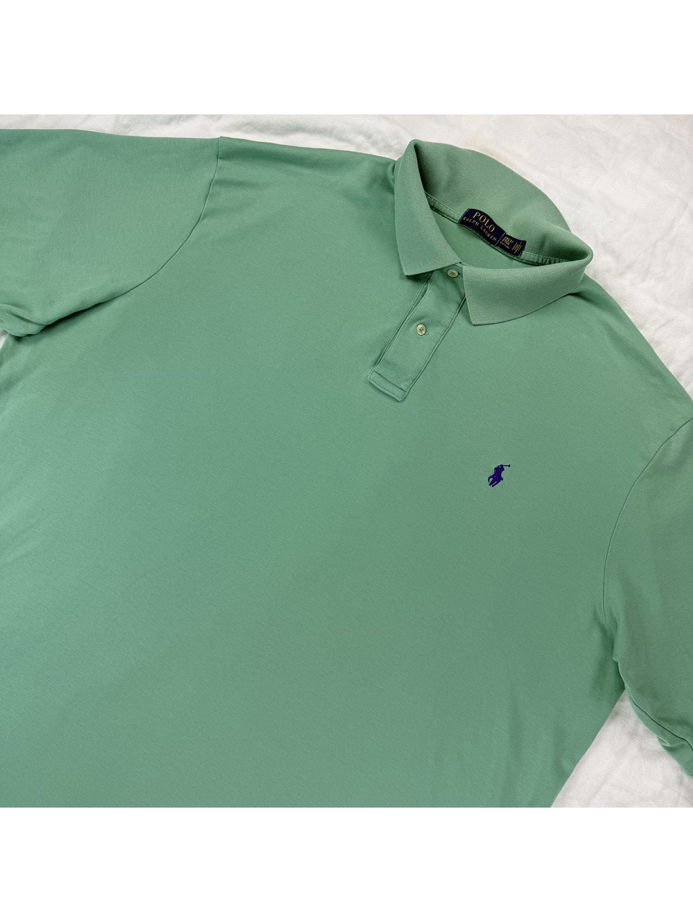 Polo Ralph Lauren Mens 2XLT Tall Mint Green Purple Pony Cotton Polo Shirt